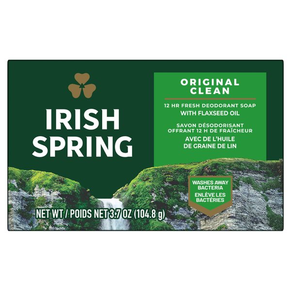 Irish Spring Moisture Blast Soap for Men, Moisturizing Bar Soap, Smell Fresh and Clean for 12 Hours, Men Soap Bar for Washing Hands and Body, Mild for Skin, 3.7 Oz Soap Bar