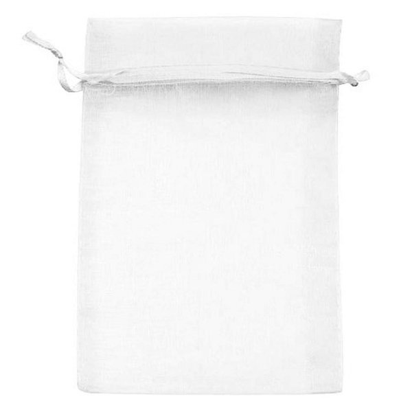 Beadaholique BX1294 WH Drawstring Gift Bags, 4 by 6-Inch, White Organza