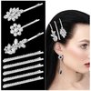 8Pcs Rhinestone Bobby Pins Diamond Hair Clips Decorative Hair Pins Wedding Hair Clip Rhinestone Jewelry Barrette Crystal Barrette Elegant Hairpin Bride Silver Hairpin Barrette for Brides Women Girls