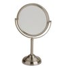 JERDON Two-Sided Tabletop Makeup Mirror - Makeup Mirror with 10X Magnification & Swivel Design - Portable 6-Inch Diameter Mirror in Nickel Finish - Model JP910NB