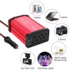 ALLWEI 300W Car AC Power Inverter DC 12V to 110V for Vehicles Converter USB-C PD65W/18W USB Fast Charging Ports Car Charger Adapter (Red)