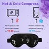 2PCS Cooling Gel Eye Mask with Mineral Mud, Reusable Ice Face Mask Cold/Hot Eye Compress Sleep Gel Eye Mask for Puffiness/Headache/Migraine/Stress Relief/Dry Eyes(Black)