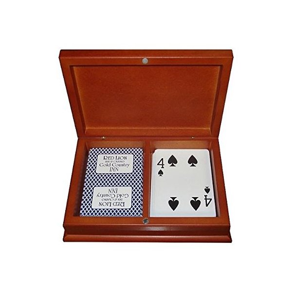 Aeiniwer Maple Playing Card Case Holds 2 Decks of CardsF