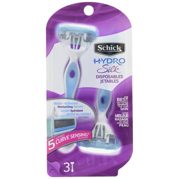 Schick Hydro Silk Disposable Razors for Women, 3 Count