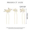 Kilshye Pearl Bride Wedding Hair Pins Gold Rhinestone Bridal Hair Pieces Crystal Prom Hair Accessories for Women and Girls (Pack of 3) (Gold)