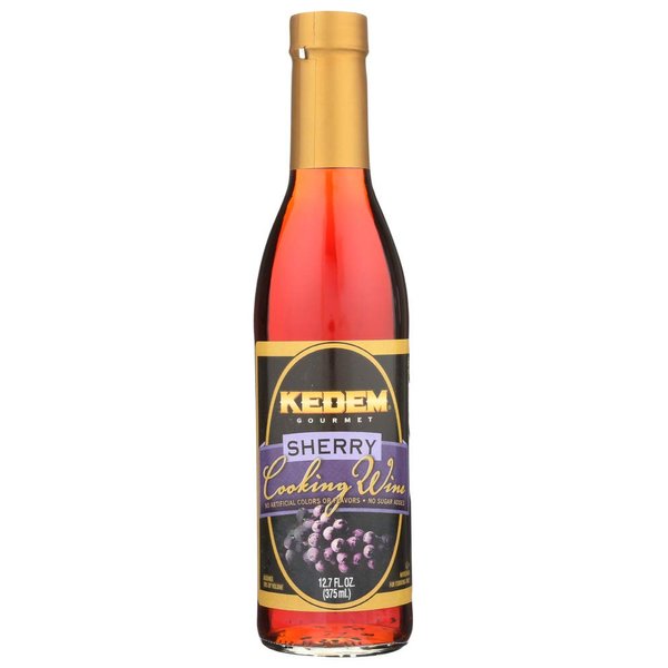 Kedem Gourmet Sherry Cooking Wine 12.7oz Bottle, No Artificial Colors of Flavors, Gluten Free, No Sugar Added, Certified Kosher