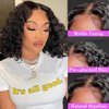 ISEE Wear and Go Glueless Wigs Human Hair Pre Plucked Deep Wave Bob Wig Human Hair Lace Front Wigs for Women Upgraded No Glue Pre Cut 4x4 Lace Closure Glueless Wigs for Black Women Human Hair 16 Inch