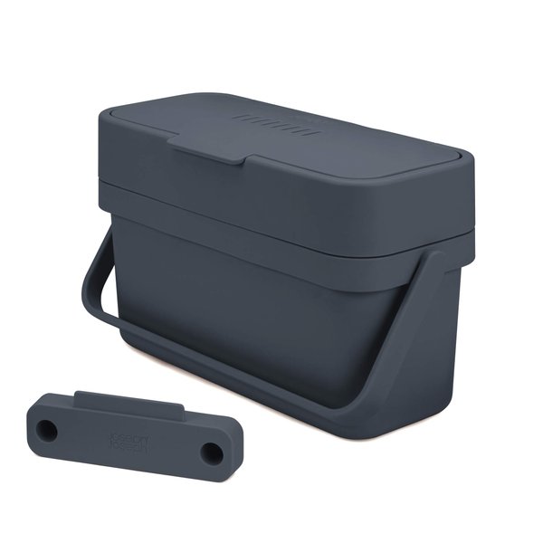 Joseph Joseph 30107 Mountable Compo 4 Food Waste Easy-Fill with Adjustable Air Vent Caddy, 4-Liters (1 US Gallon), Graphite