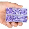 LPBeads 6400 Pieces Violet Purple Hotfix Rhinestones Flat Back 5 Mixed Sizes Crystal Round Glass Gems with Tweezers and Picking Rhinestones Pen