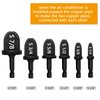 Aienxn 6PCS HVAC Repairing Set, Boring Drill Bit Air Conditioner Copper Tube Expander Manual Copper Pipe Swage Soft Copper Tubing Tool Bit with 1/4'', 3/8'', 1/2'', 5/8'', 3/4'', 7/8'' Bits Q-M-045
