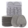 Reusable Makeup Remover Pads Microfiber Exfoliating Washcloth Ultra Soft Facial Cleansing Cloths for Sensitive Skin Face,Eye,Lips With Laundry Bag Pack of 12 Grey