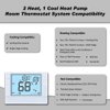 Thermostat for Home, Premium Heat Pump Room Temperature Controller, up to 2H/1C, Easy-to-Read Large Display，White Backlight