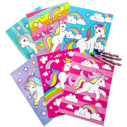 TINYMILLS Unicorn Coloring Books for Kids with 12 Coloring Books and 48 Crayons, Unicorn Party Favors, Unicorn Favor Bag Filler, Unicorn Party Supplies, Prizes Rewards 2