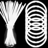 NUDALA 100 White Glow Sticks Bracelet Necklaces Bulk Glow In The Dark Party 8 inch Light Up Stick with 100 Connectors for Christmas New Year Easter 4th of July Halloween Party Favors