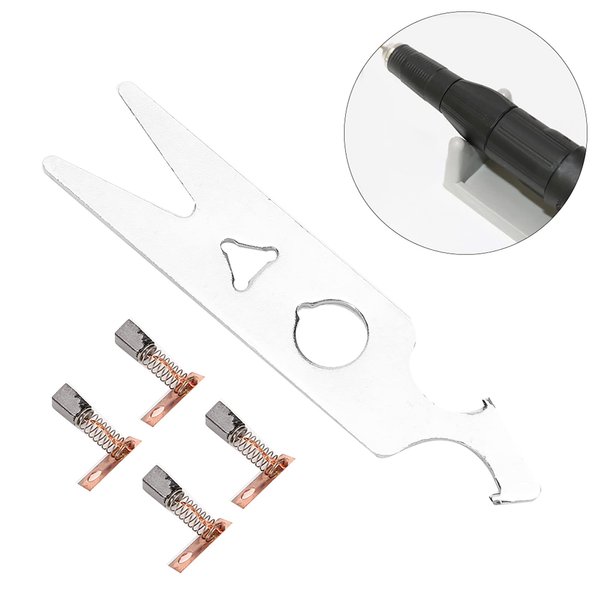 2 Pairs Carbon Brush Wrench Set Nail Drill Handpiece Accessory Replacement Part Manicure Carbon Brush