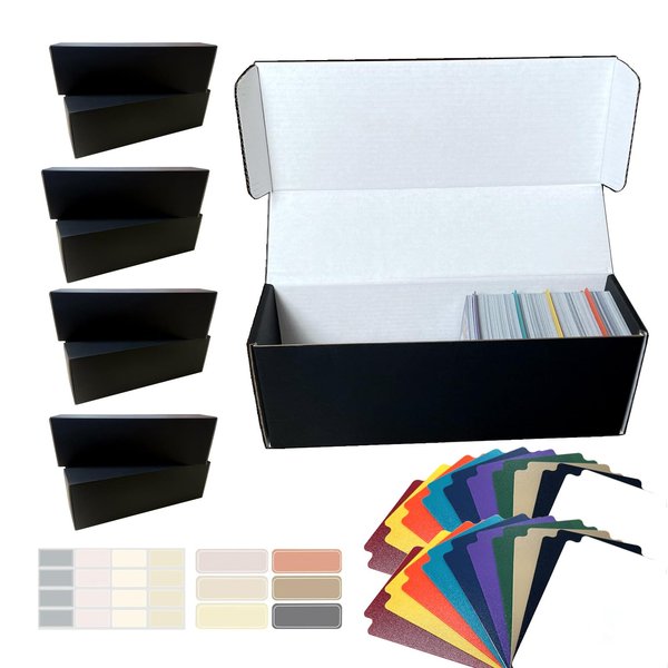 koopnati 9-Pack • 600-CT Cardboard Collectible Card Storage Boxes With 20 Dividers Baseball Cards Holder Trading Cards Case,Sport Cards Collectible Display Storage