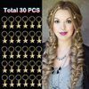 Flosius 30PCS Gold Star Hair Clips Braid Jewelry Hair Charm Five-pointed Stars Pendant Dreadlock Jewelry for Hair Clips Accessories(B)