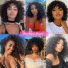 Mjiokii Bob Wigs Human Hair 180% Density Glueless Jerry Curly Short Bob Wig Human Hair None Lace Front Wigs With Bangs Machine Made Bob Wigs Human Hair 12 inch Black Wig