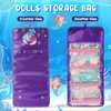 Bulyoou Doll Storage Organizer Display Case Compatible with All Dolls, Tote Carrying Case Organizer for Dolls, Clear View Hanging Case for Girls Christmas Birthday Gifts(Purple,Mermaid)