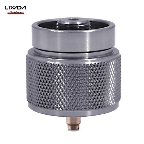Lixada Camping Stove Adapter 1LB Propane Small Tank Input EN417 Lindal Valve Output/Propane Gas Tank Conversion Head Backpacking Stove Convert Connector, Silver