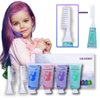 COLAYERIST Hair Color Wax for Girls, 4 PCS Temporary Hair Dye in Green, Blue, Pink, Purple, Washable Hair Chalk Kit for Kids & Adults, Great Gifts for 6-13 Year Old Girls Birthday