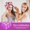 141 Pieces Magnetic Hair Rollers Set, Include 60 Pieces Mixed Sizes Plastic Hair Rollers with 60 Pins, 20 Duck Teeth Hair Clips and Rat Tail Comb, Hairdressing Curlers Tools for Women Girls