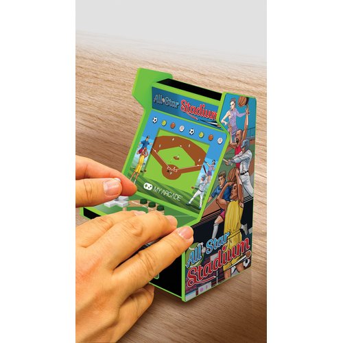 My Arcade All Star Stadium Micro Player- Fully Portable Mini Arcade Machine with 307 Retro Games, 2.75" Screen,White