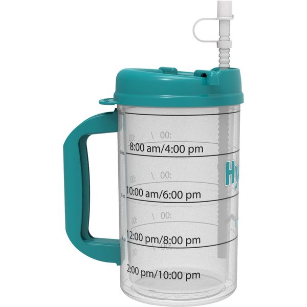 Hydr-8 Water Bottle - Time Marked Air Insulated 32 Ounce Mug