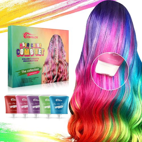 Comblor Temporary Hair Color, Hair Wax Color Gifts for Girls Kids, Temporary Hair Dye for Dark & Light Hair, Ideal Toys Gifts for Birthday, Children's Day, Halloween,Christmas, Cosplay, Party