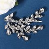 Missgrace Bride Wedding Crystal Hair Comb Clip Silver Leaf Bridal Headpieces Leaf Hair Pieces Rhinestone Bridesmaid Side Combs Hair Accessories for Women and Girls