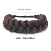 STHEJFB Bohemian Braided Headband Oversized Classic Wide Braids Adjustable Elastic Strap Synthetic Wig Headband Women's Braids Beauty Accessories (Reddish Brown)
