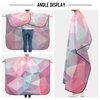 Barber Cape Salon Cape Hairdressing Apron Haircutting Waterproof Geometry Pink for Adults Men Clients with designs Adjustable Neck Closure