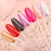 200 Pcs Oval Nail Swatch Sticks Fan-shaped Nail Polish Sample Sticks with Metal Split Ring for Nail Color Display, Clear