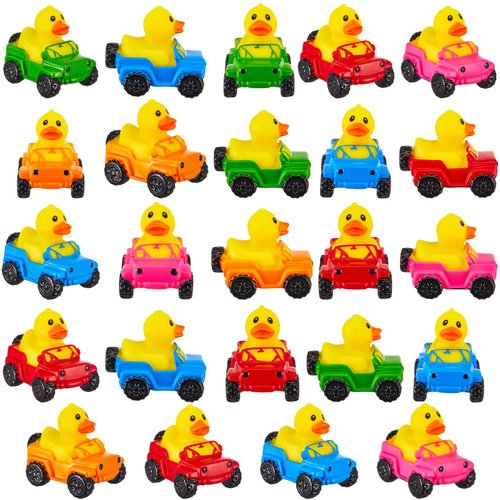DEEKIN 24 Pcs Rubber Ducks Drivers 5 Classic Colors 2.8 Inch Gifts for Drivers Car Rubber Ducks for Ducking Duck for Party Favors
