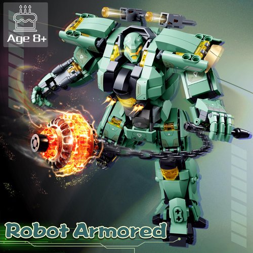 Transforming Robot Mech Building Block Sets, Compatible with Lego Mech, Destroy Warrior City Soldier Mech Model Action Mech Model Building Kit, Cool Creative Robots Toys Gift for Teens Boys, 542 PCS
