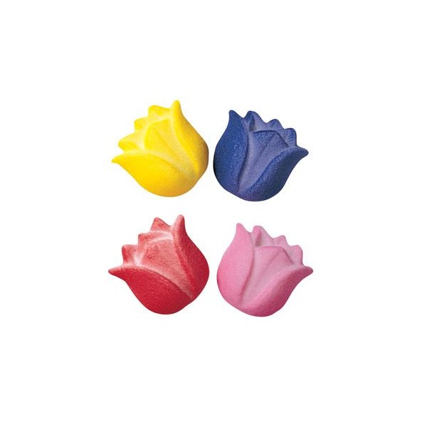 Item#37831 - Small Tulips Molded Sugar Cake/Cupcake Decorations - 12 ct