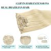 DOORES Human Hair Extensions Clip in Human Hair Platinum Blonde 22 Inch 120g 7pcs Clip in Hair Extensions Straight Natural Hair Extensions Thick Clip in Remy Extensions