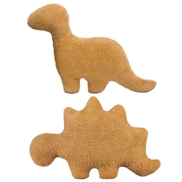 Andywoo Dino Chicken Nugget Pillow Plush is Funny Gifts, Dinosaur Chicken Nugget Pillow for Birthday Gifts, Dinosaur Gifts for Kids Teens and Adults (2 Pcs, Small)
