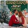 KJQJLY Merry Christmas Banner Christmas Banner Green Christmas Banner Party Decorations Supplies, Xmas Holiday Happy New Year Sign Poster Background Decor 72X44 Inch
