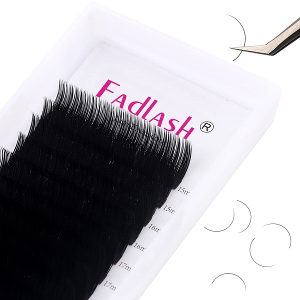 Eyelash Extensions 0.10mm Individual Lashes C Curl 15-20mm Mixed Tray Natural Semi Permanent Eyelashes Classic Lashes Faux Mink Lashes Salon Use by FADLASH (0.10-C, Mix 15-20mm)