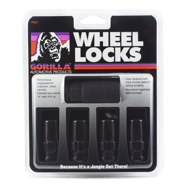 Gorilla Automotive 76641NBC Black 14mm x 1.50 Thread Size Chrome Finish Duplex Acorn Wheel Lock, (Pack of 4)