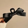 3Pcs Bow Claw Clip Black Hair Bow Hair Clips for Thick Thin Hair, Ribbon Bow Clips for Women Girls, Big Bows Hair Claws Non Slip Hair Styling Accessories Gifts
