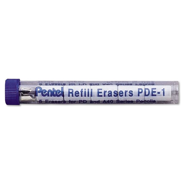 Pentel PDE1 Eraser Refills, PDE1, 5/Tube