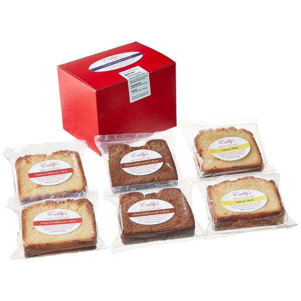 Emily's Heirloom Pound Cakes 6 Pack Assorted Slice Box