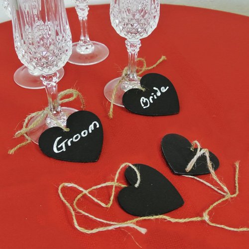 Wrapables Double Sided Mini Chalkboard for Wedding, Gift Tags, Party Favors, Storage Labelling Tags (Set of 12) - Cloud