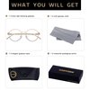 ANDWOOD Blue Light Blocking Glasses Women Men Computer Small Face Clear Bluelight Blocker Metal Frame Round Rose Gold
