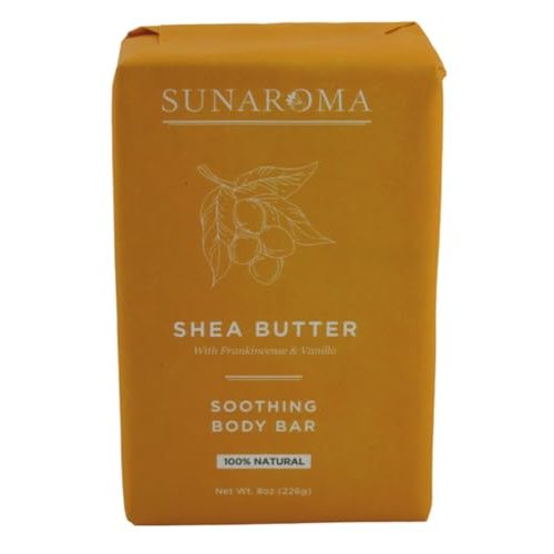 SUNAROMA Soap Bar Shea Butter 8 Ounce (Pack of 6)