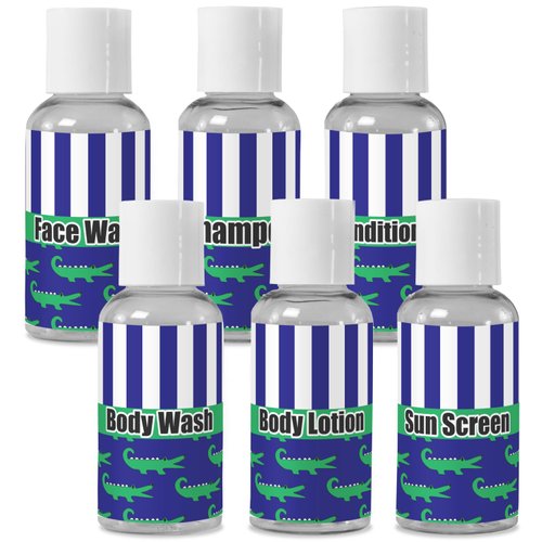YouCustomizeIt Personalized Alligators & Stripes Travel Bottles