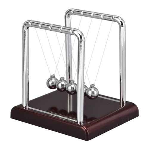 Zerodis Newton's Balance Balls, Portable Desktop Metal Balance Ball Physics Science Gadget Tool for Office Games Desktop Decoration(Wine red Bottom)