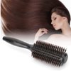 Boar Bristle Round Styling Hair Brush Solid Wood Roller Round Comb Heat Resistant Anti Static Hairdressing Comb Blow Dryer & Curling Roll Hairbrush